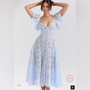 House of CB Austen Bluebell Floral Lace Midi Dress